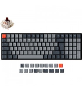 Tastatură pentru jocuri Keychron K4 versiunea 2 (negru/gri, aspect DE, Gateron Brown)