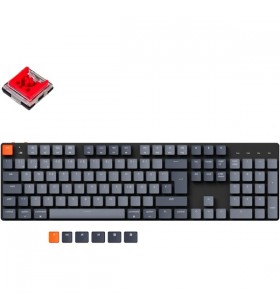 Keychron K5 SE, tastatură pentru jocuri (negru/gri, aspect DE, Keychron Low Profile Optical Red, hot-swap)