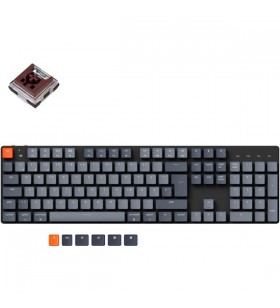 Keychron K5 SE, tastatură pentru jocuri (negru/gri, aspect DE, Keychron Low Profile Optical Brown, hot-swap)