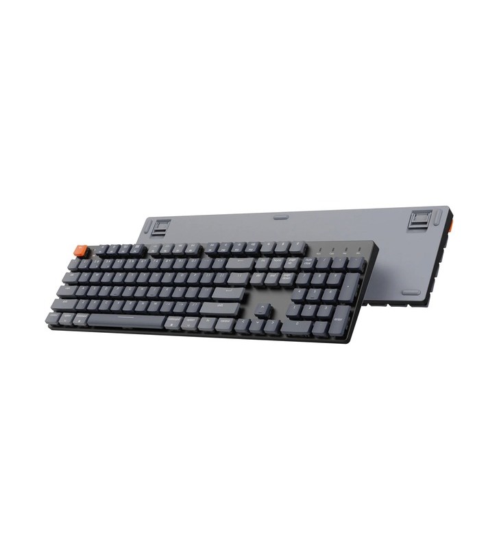 Keychron K5 SE, tastatură pentru jocuri (negru/gri, aspect DE, Keychron Low Profile Optical Blue, hot-swap, RGB)
