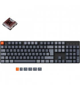 Keychron K5 SE, tastatură pentru jocuri (negru/gri, aspect DE, Keychron Low Profile Optical Brown, hot-swap, RGB)