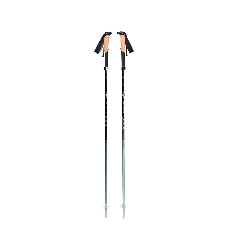 Bețe de trekking Black Diamond Pursuit FLZ S/M, echipament de fitness (negru/verde, 1 pereche, 110-125 cm)