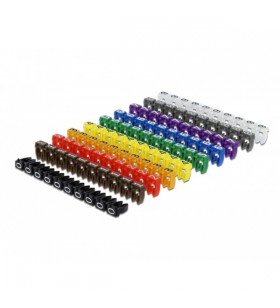 Agrafe marcator cablu DeLOCK 0-9, colorate, 100 buc, clema cablu