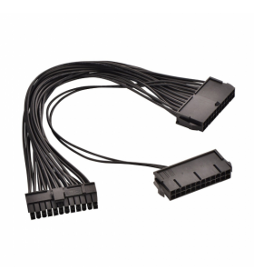 Cablu de alimentare ATX 24 pini mama spliter dual pentru alimentarea a 2 surse pentru gaming dual PSU sau minat, 30 cm
