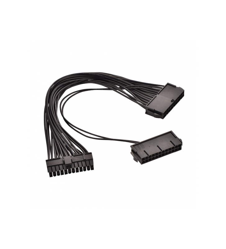Cablu de alimentare ATX 24 pini mama spliter dual pentru alimentarea a 2 surse pentru gaming dual PSU sau minat, 30 cm