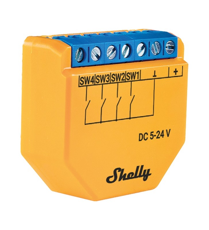 Shelly Plus i4 DC, releu