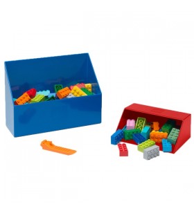 Room Copenhaga Set de 2 lopeți din cărămidă LEGO, cutie de depozitare (roșu)