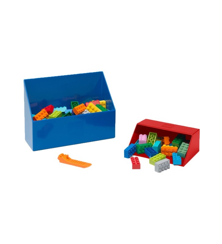 Room Copenhaga Set de 2 lopeți din cărămidă LEGO, cutie de depozitare (roșu)