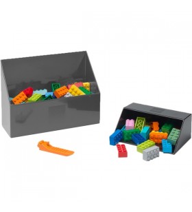 Room Copenhaga Set de 2 lopeți din cărămidă LEGO, cutie de depozitare (Gri)