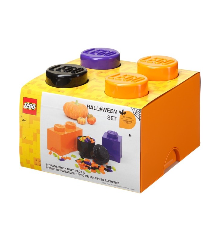Room Copenhagen Bloc de depozitare LEGO pachet multiplu 3 piese, cutie de depozitare (portocaliu, marimea S)