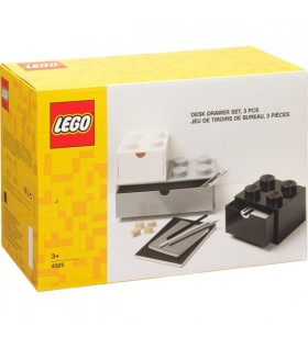 Room Copenhagen LEGO sertare birou set de 3, cutie de depozitare (alb)