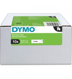 Bandă Dymo D1 ORIGINAL VALUE PACK, negru pe alb, 19 mm x 7 m (10 bucăți, nr. articol 2093098)