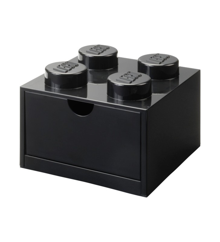 Room Copenhaga LEGO sertar birou 4 , cutie depozitare (negru, butoane)