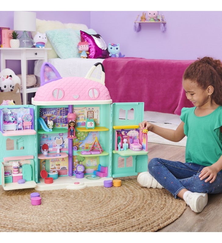 Gabby's Dollhouse Sweet Dreams Bedroom with Pillow Cat Figure and 3 Accessories Dormitor casă de păpuși