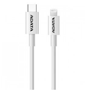 Cablu de încărcare ADATA USB 2.0, conector USB-C conector Lightning (alb, 1 metru, PD)