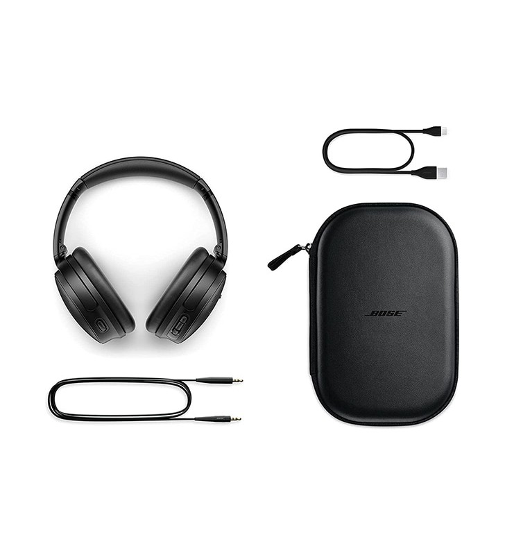Casti BOSE QuietComfort 45, Bluetooth, On-Ear, Microfon, Noise Cancelling, Negru