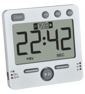 Cronometru digital și cronometru TFA 99 HOURS Timer/Cas de bucătărie (alb/gri, până la 99 ore, 59 minute) TFA