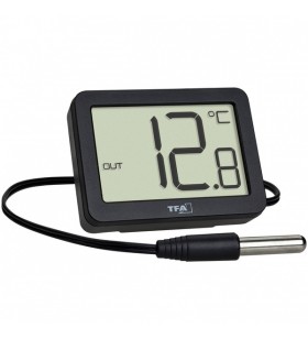 Termometru digital de interior/exterior TFA 30.1066 (negru, senzor de temperatură rezistent la apă)