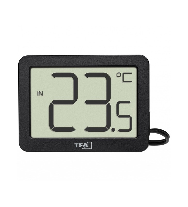 Termometru digital de interior/exterior TFA 30.1066 (negru, senzor de temperatură rezistent la apă)