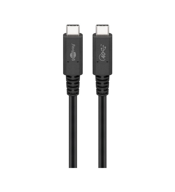 cablu goobay USB4 Gen 3x2, conector USB-C - conector USB-C, cablu coaxial (negru, 1 metru, PD, încărcare cu până la 100 wați)