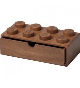 Room Copenhaga LEGO 2x4 sertar birou din lemn, cutie de depozitare (stejar, întunecat)