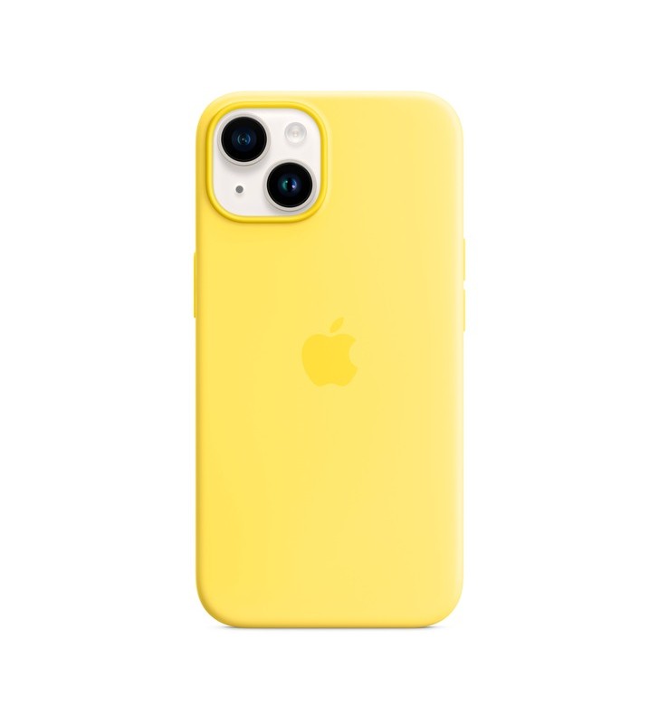 Husă din silicon Apple cu MagSafe, husă pentru telefon mobil (galben, galben canar, iPhone 14)