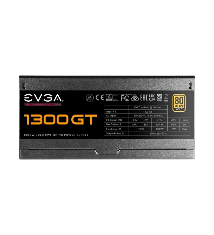 EVGA SuperNOVA 1300 GT 1300W, sursa PC (negru, 8x PCIe, management cablu, 1300 wați)