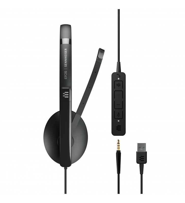 EPOS | SENNHEISER ADAPT 165T USB II Căști Prin cablu Bandă de fixare pe cap Birou/Call center USB Tip-A Negru