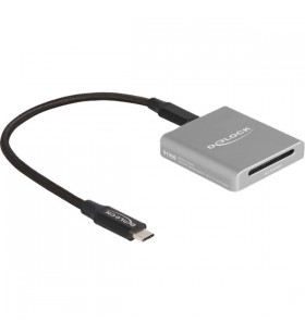 Cititor de carduri DeLOCK USB Type-C pentru carduri de memorie SD Express (SD 7.1), cititor de carduri (aluminiu)