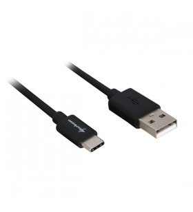 Cablu Sharkoon USB 2.0, USB-A tată - USB-C tată (negru, 0,5 metri)