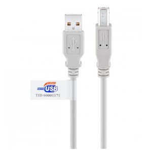 cablu goobay USB 2.0, conector USB-A- conector USB-B (gri, 5 metri)