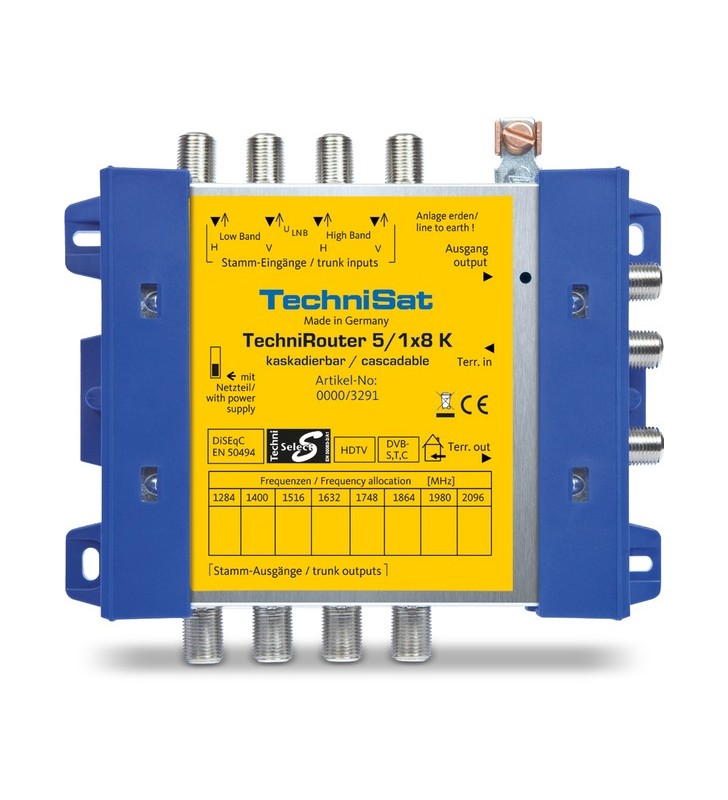 TechniSat TECHNIROUTER 5/1X8 GR, multi-switch (galben/albastru, cascadabil)