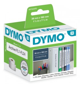Dymo LabelWriter ORIGINAL etichete de foldere înguste 38x190mm, 1 rolă cu 110 etichete (alb, adeziv permanent, S0722470)