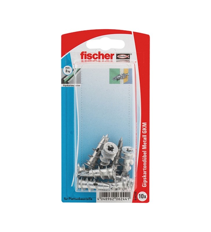 fischer GKM K DE dop de gips-carton (argint, 10 bucăți)