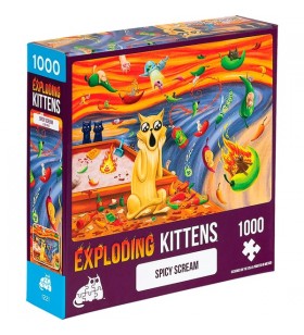 Asmodee Puzzle Exploding Kittens - Spicy Scream (1000 bucăți)