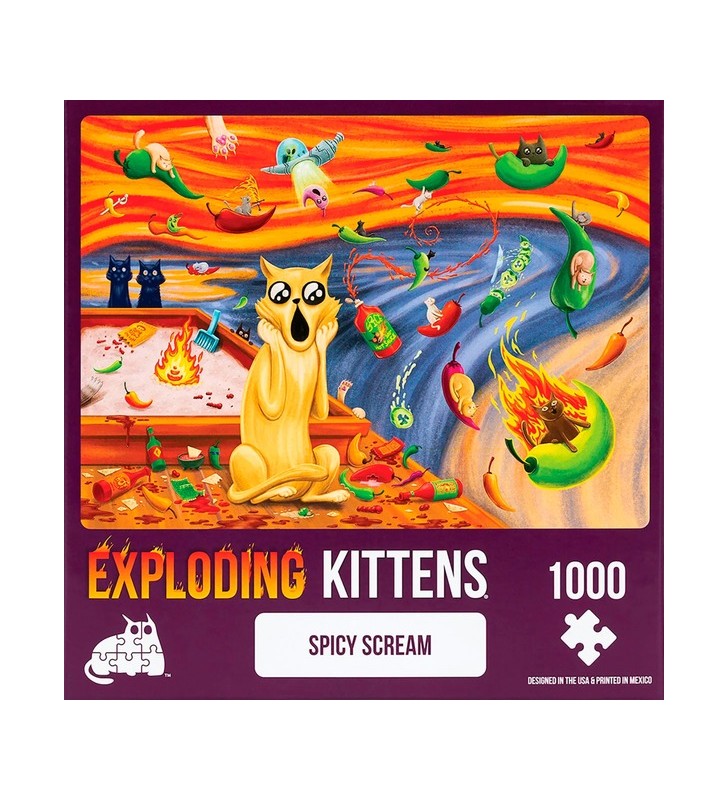 Asmodee Puzzle Exploding Kittens - Spicy Scream (1000 bucăți)