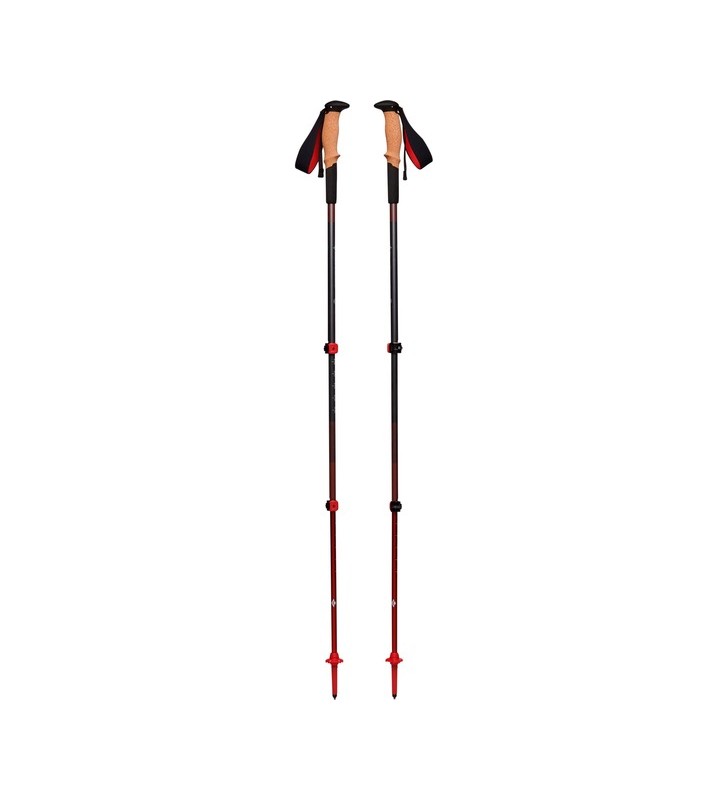Bețe de trekking Black Diamond Pursuit Shock M/L, echipament de fitness (gri/rosu, 1 pereche, 125-140 cm)