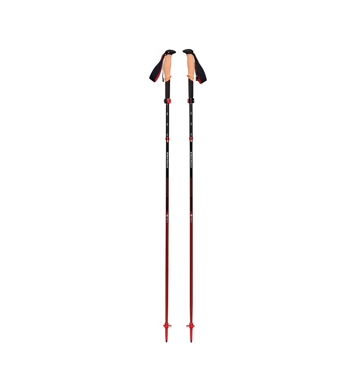 Bețe de trekking Black Diamond Pursuit FLZ S/M, echipament de fitness (negru/rosu, 1 pereche, 110-125 cm)