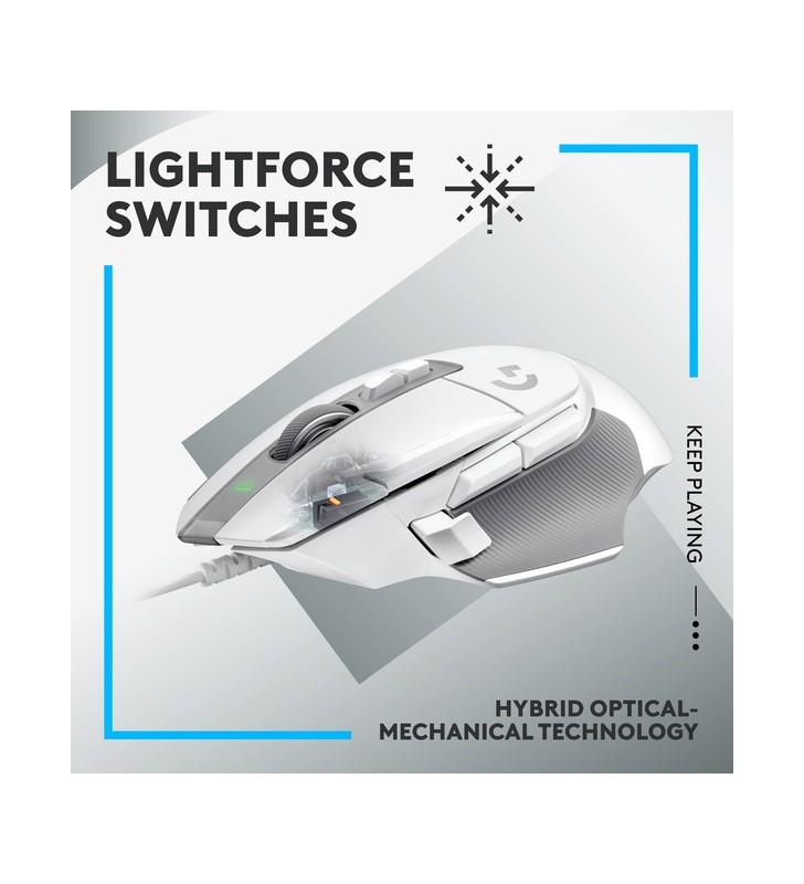 Mouse pentru jocuri Logitech G502 X (alb, HERO 25K)