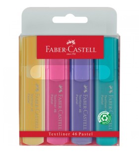 Faber-Castell Textliner 46 pastel, cutie de 4