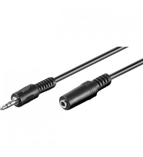 Extensie cablu audio goobay mufă de 3,5 mm -mufă de 3,5 mm, cablu prelungitor (negru, 5 metri)
