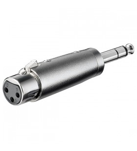 Adaptor goobay XLR, mufă AUX 6,35 mm stereo - mufă XLR 3 pini (argint, 1 bucată)