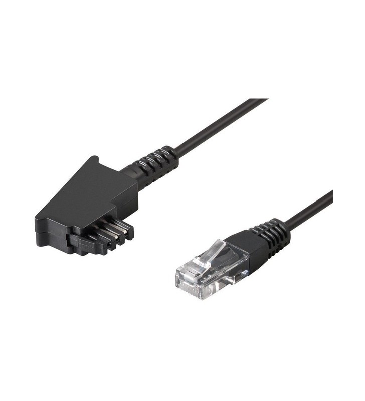 Cablu de conectare goobay TAE-F pentru DSL / VDSL (negru, 3 metri) goobay