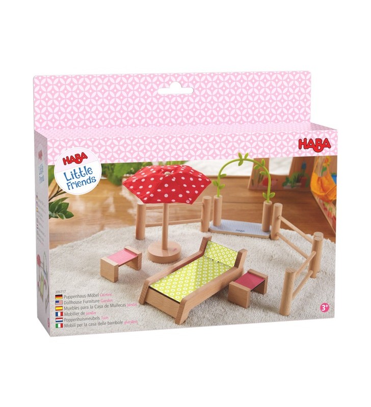 HABA Little Friends - mobilier de gradina, mobilier pentru papusi