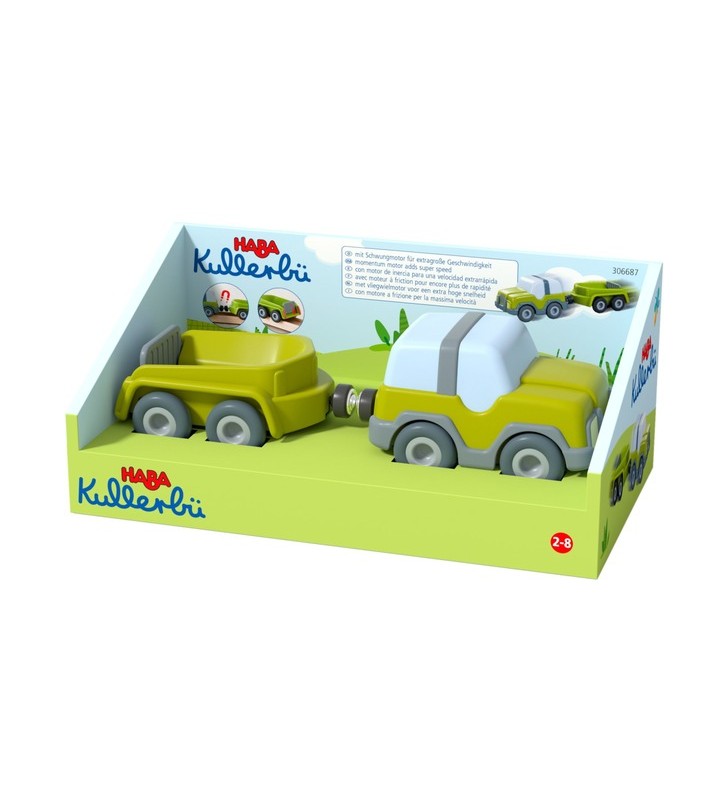 HABA Kullbü - vehicul de teren cu remorcă, vehicul de jucărie (antracit/alb)