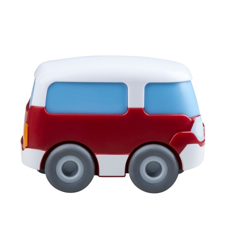 HABA Kullerbü - Autobuz roșu, vehicul de jucărie (alb/antracit)