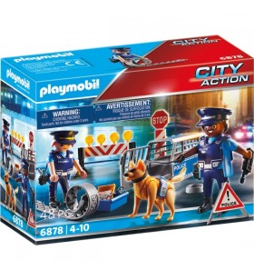 PLAYMOBIL 6878 Jucărie de construcție a blocului rutier al poliției de acțiune în oraș