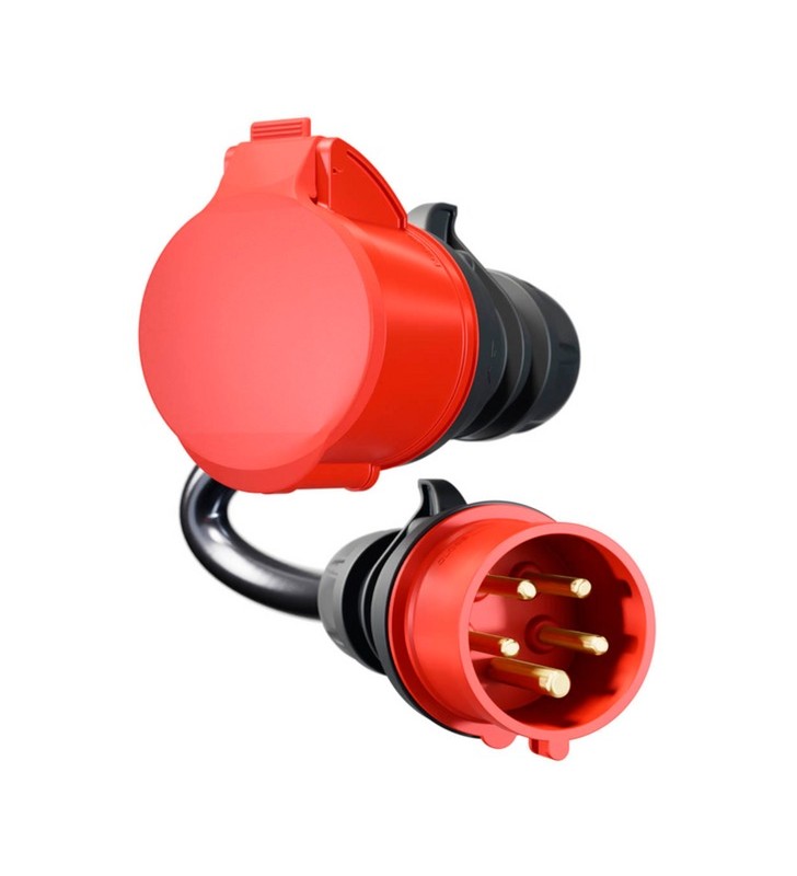 Adaptor go-e pentru Gemini flex 22 kW, CEE roșu curent trifazat 32A - CEE roșu 16A (negru, 30 cm)