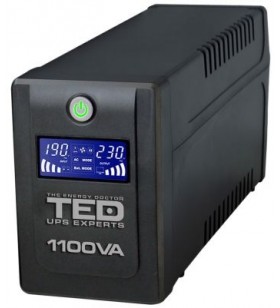 Ups 1100va / 600w lcd line interactive cu stabilizator 4 iesiri schuko ted ups expert ted001573