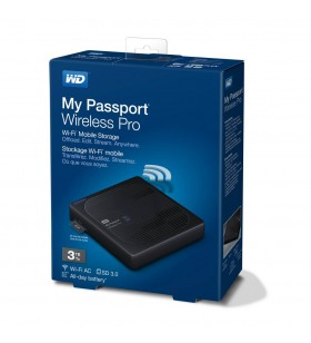 Hdd extern wd, my passport wireless pro, 4tb, 2.5" usb 3.0, negru "wdbsmt0040bbk-eesn"